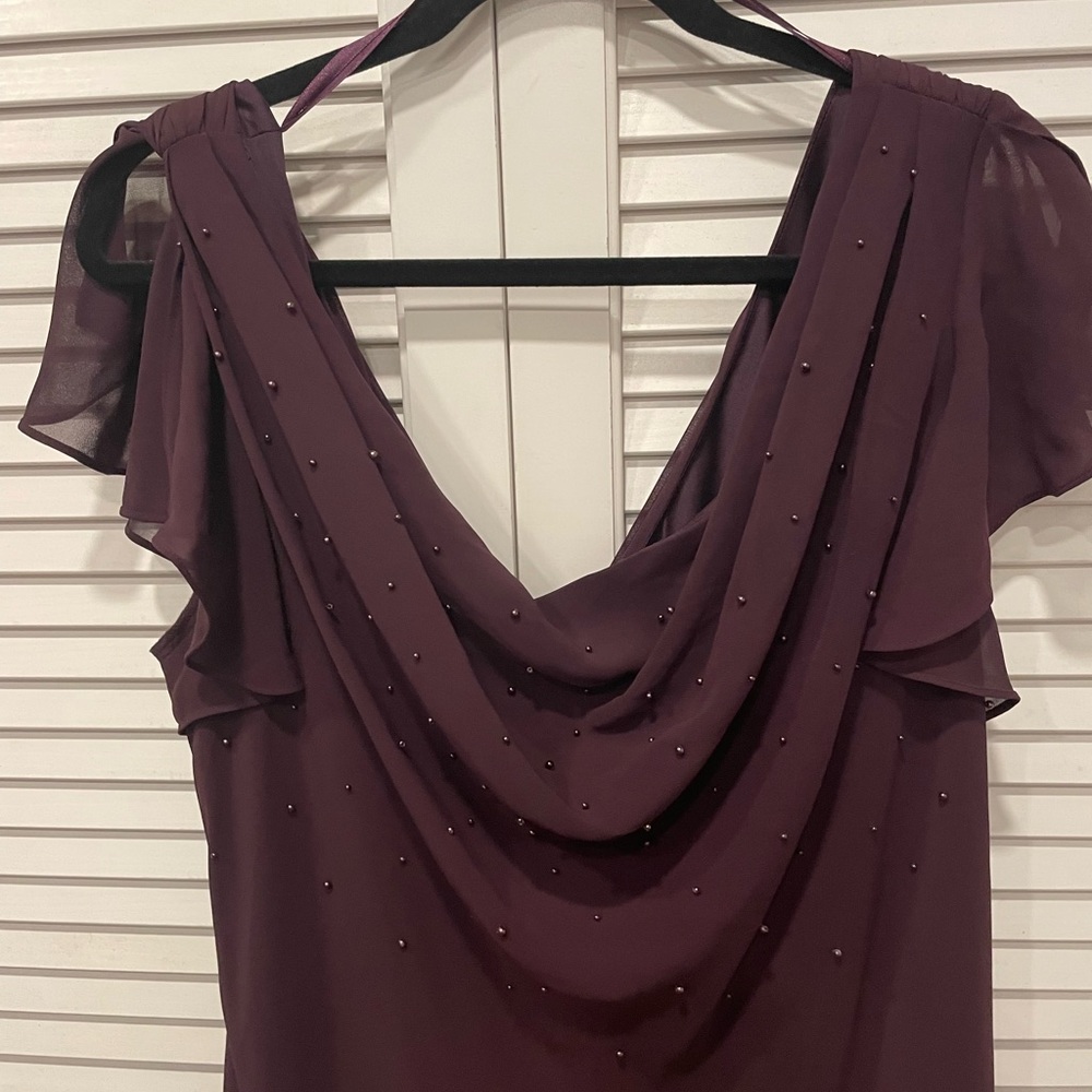 SL FASHION MOTHER OF THE BRIDE OR PART DRESS DEEP PLUM